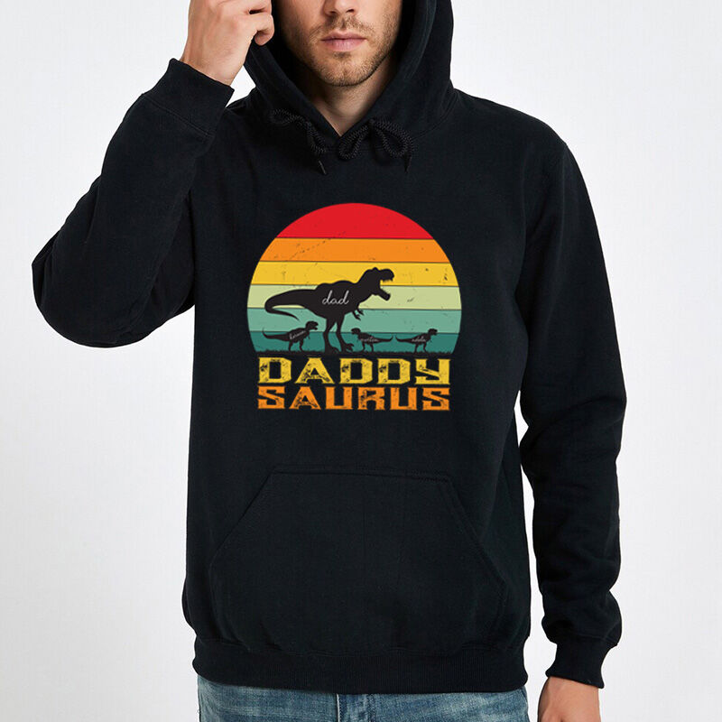 Personalized Hoodie Daddysaurus with Custom Name for Super Dad