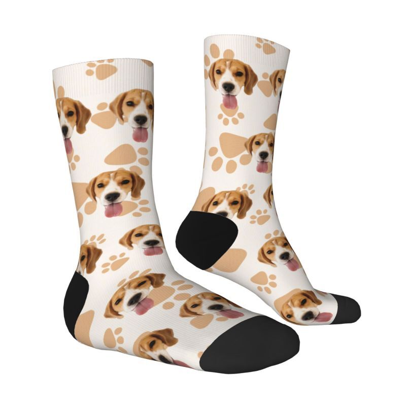 Calcetines faciales personalizados con huellas de patas de perro