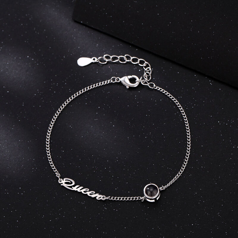 Personalized Projected Photo Bracelet With Name Warm Birthday Gift
