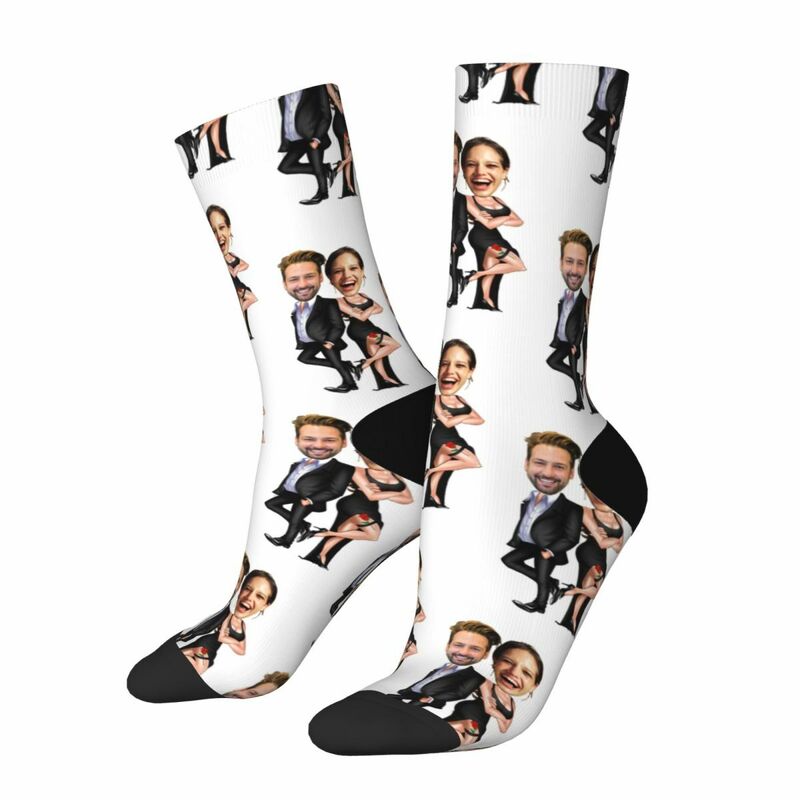 "Modern Couple" Personalized Face Socks Fashion Photo Socks Gifts for Couples