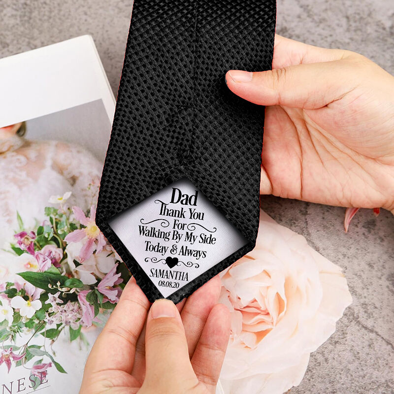 Custom Name Tie Special Gift for Father's Day "Thank You"