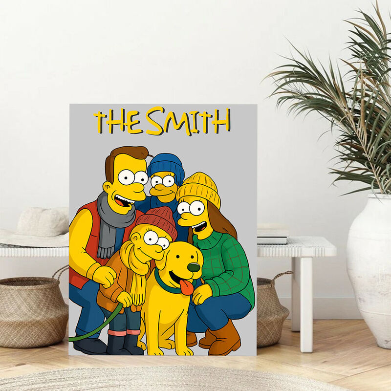 Tableau mural personnalisé en toile avec texte personnalisé Cadeau mignon pour la famille