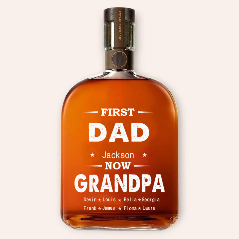 Personalized Name Whiskey Bottle Best Gift for Family