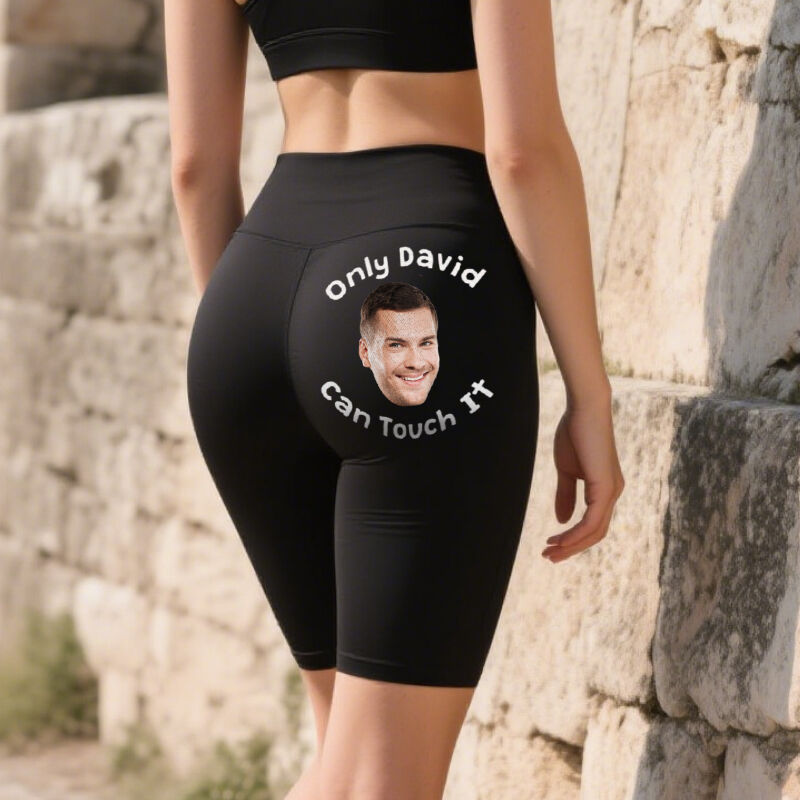 Personalized Biker Leggings Only You Can Touch It Custom Photo Design Creative Gift for Her Lovers