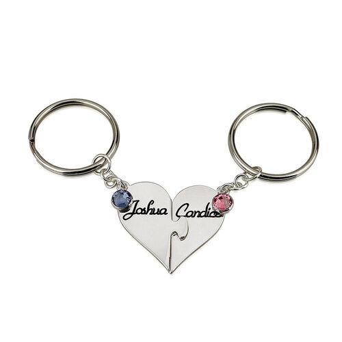 "Occupy My Heart" Paar Schlüsselanhänger mit Geburtsstein