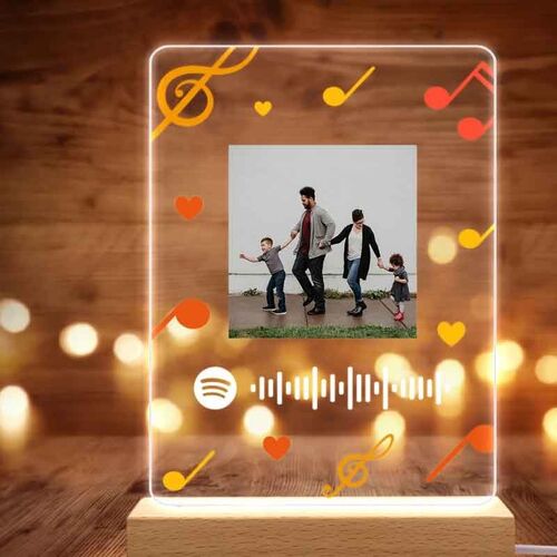 Custom Spotify Plaque Song and Photo Lamp -For Family