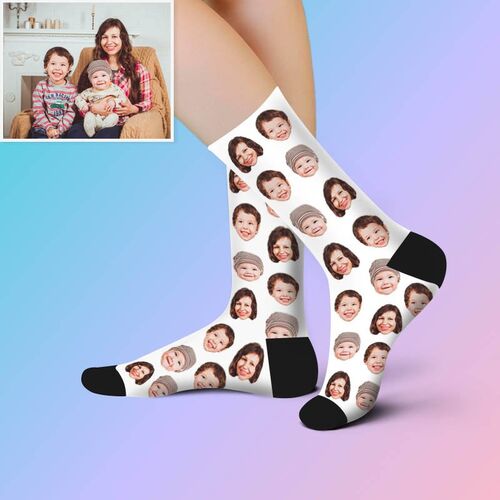 Calcetines con foto personalizada de la cara de familia para regalar a madre