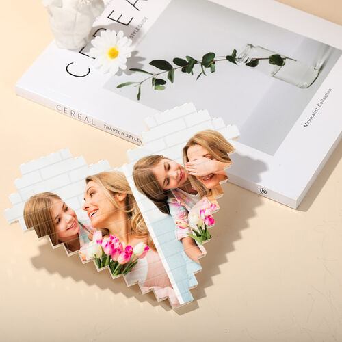 Cornici Personalizzati con Foto in Puzzle a Forma di Cuore per Festa della Mamma