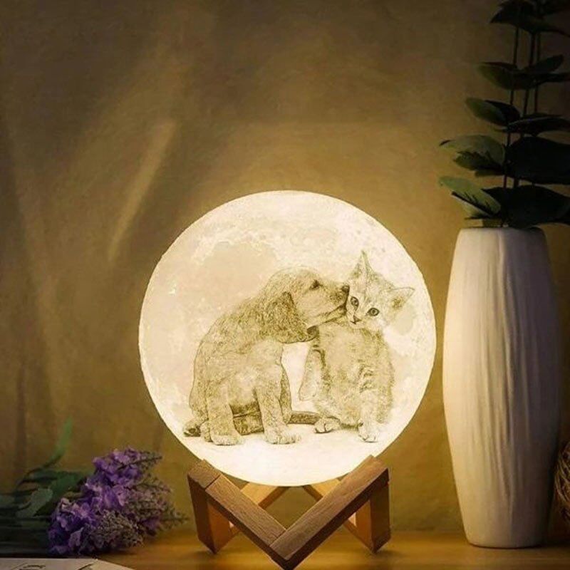 Touch 2 Colors-Customized Moon Lamp
