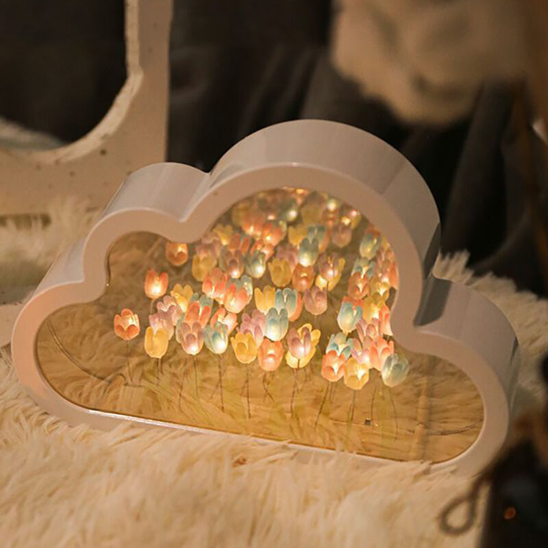 Beautiful Cloud Tulip Mirror Lamp Romantic Valentine's Day Gift