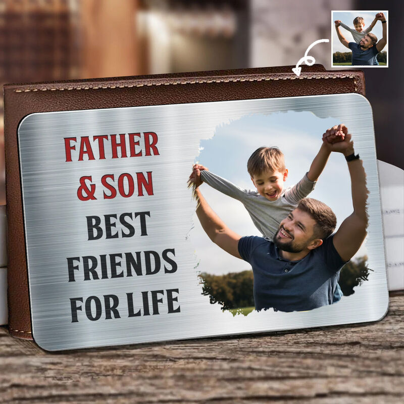 Personalized Aluminum Wallet Card Custom Photo Father's Day Gift