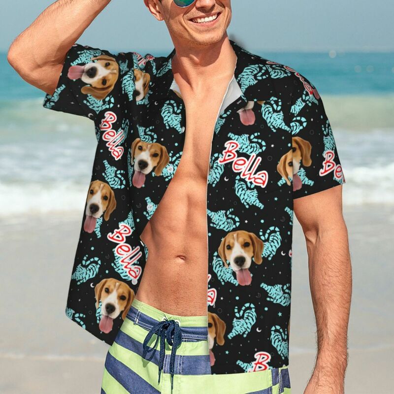 Camisa Hawaiana con Foto Personalizada Unisex Regalo para Amantes de las Mascotas