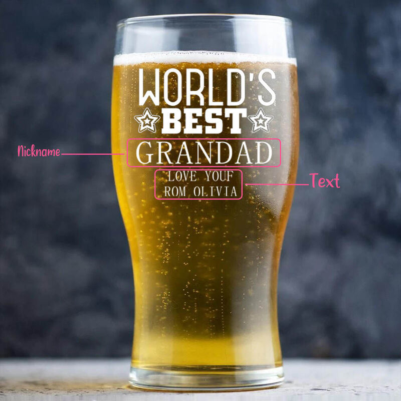 Gepersonaliseerd tekst bierglas met sterrenpatroon Leuk cadeau voor familie