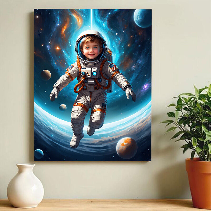 Personalized Astronaut Portraits with Custom Face Swap Precious Present for Child