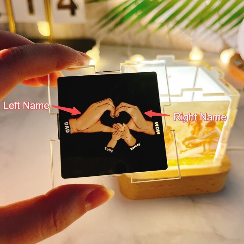 Personalisierte Foto-Acryl Magic Cube Light mit individuellem Namen Bestes Geschenk für Vater