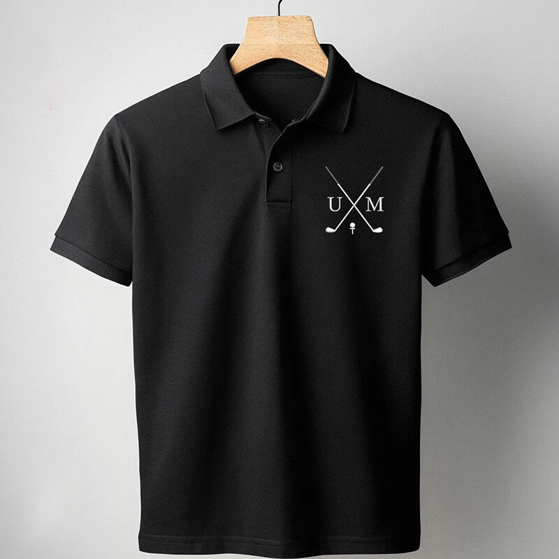 Personalized Letter Embroidered Polo Shirt Best Gift for Golf Lovers