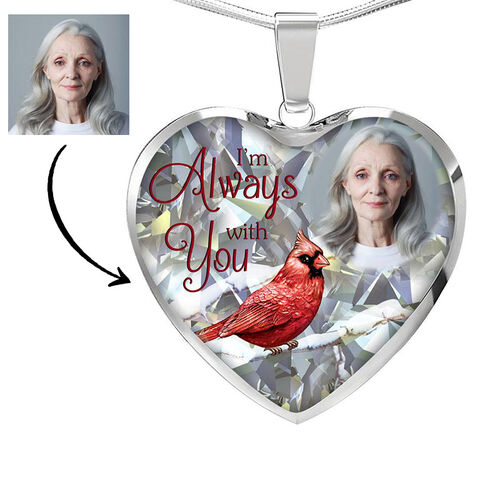 "I Am Always With You" Personalized Memorial Photo Necklace