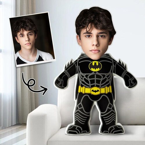 Cuscino Personalizzato con Foto per Viso in un Lato Design Batman