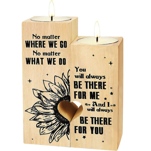 Craft Candlestick Gift Engraved" I'll Always Be There For You "Candle Holders