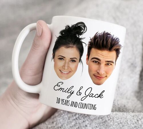 Personalized Face Custom Couple Name Mug