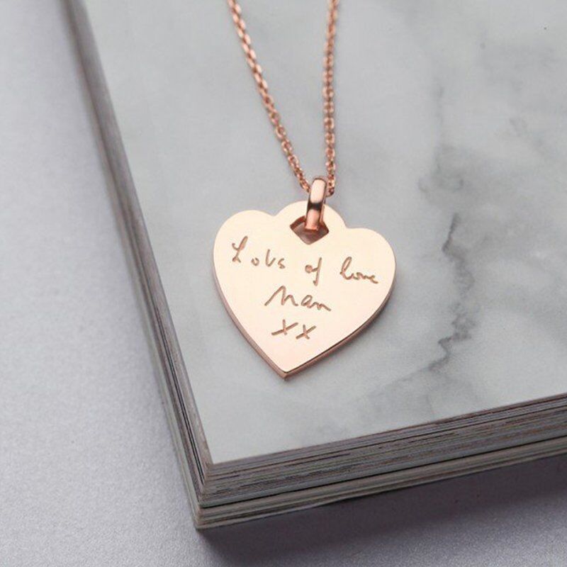 Custom Handwriting Name Necklace Creative Gift Heart-Shaped