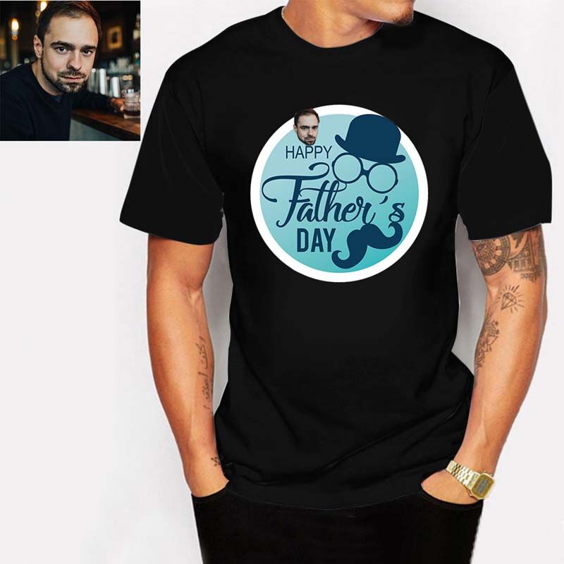 T-shirt "Bonne fête des pères" photo personnalisé