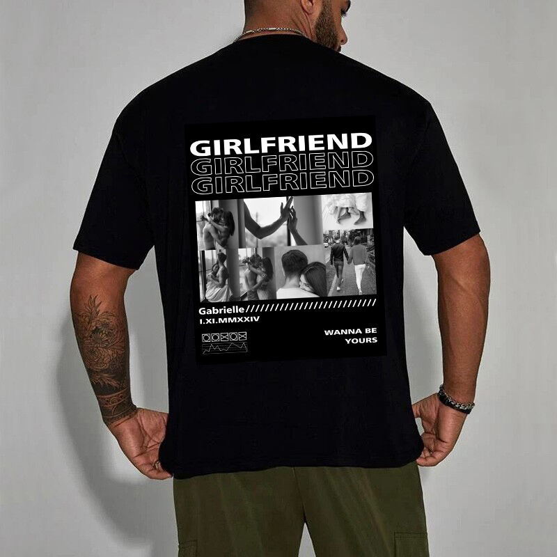 Personalized T-shirt Custom Photos and Message Film Poster Style Design Gift for Lover