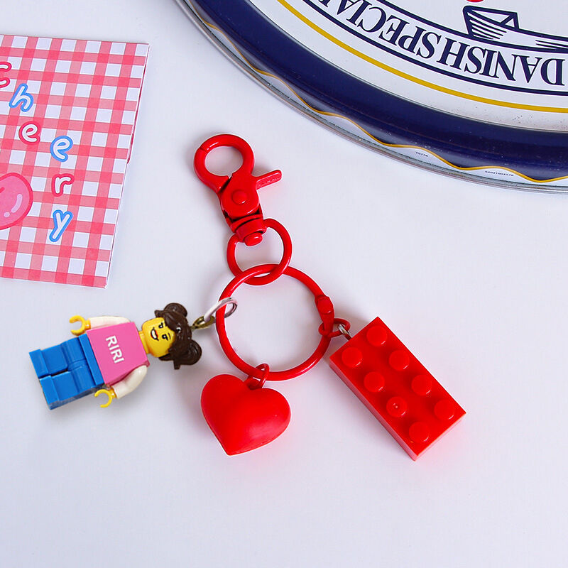 Personalized Colorful Lego Brick Keychain Cute Gift