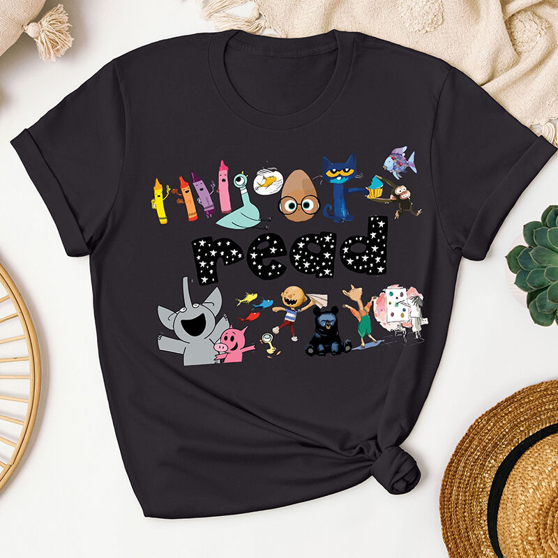 T-shirt personalizzata Leggere i libri per bambini Insegnante Vita Shirt Design