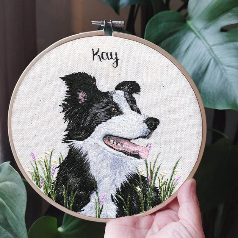 Gepersonaliseerde borduurringen Aangepaste huisdierfoto's voor dierenliefhebbers