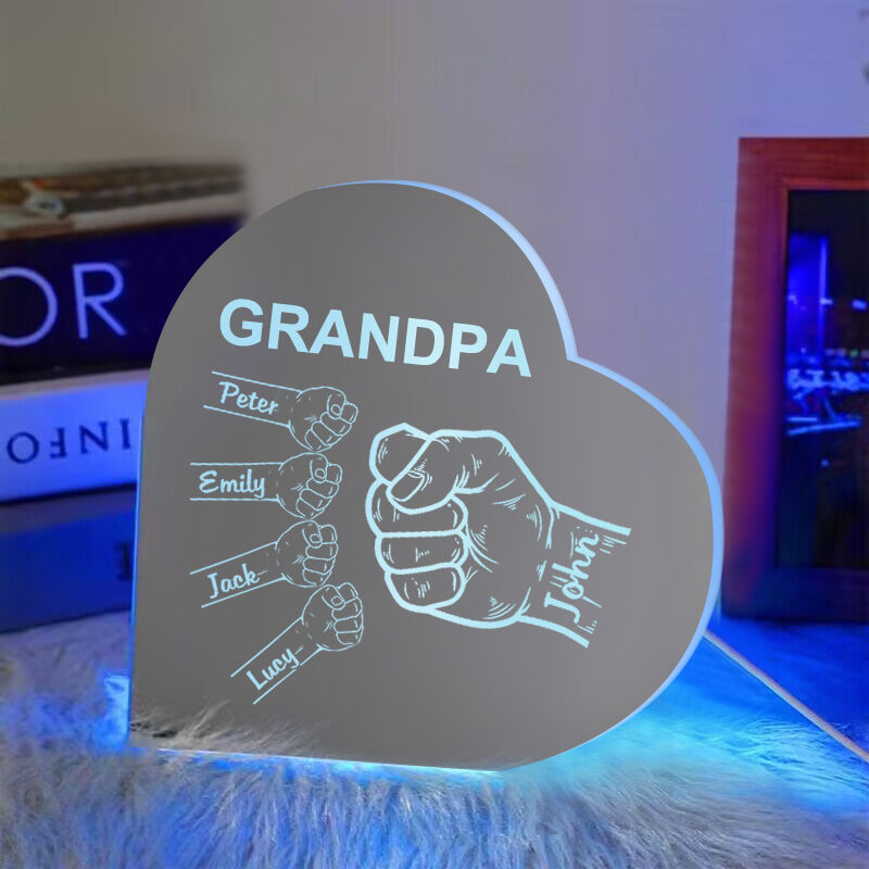 Personalized Heart Shaped Mirror Light Cool Christmas Gift For The Best Dad