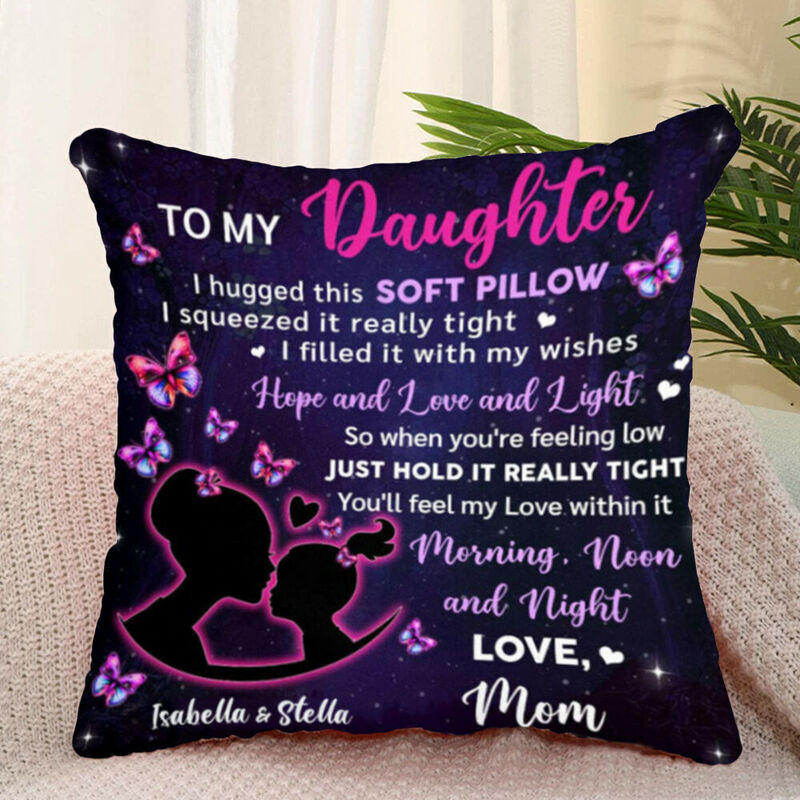 Coussin personnalisé « Maman et fille » Ajoutez un nom Décoration d'intérieur Cadeau pour fille