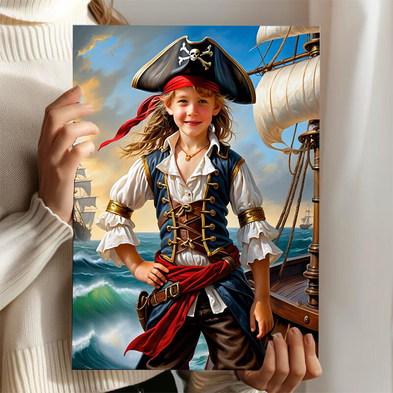 Personalized Pirate Portraits with Custom Face Swap Creative Gift for Kids