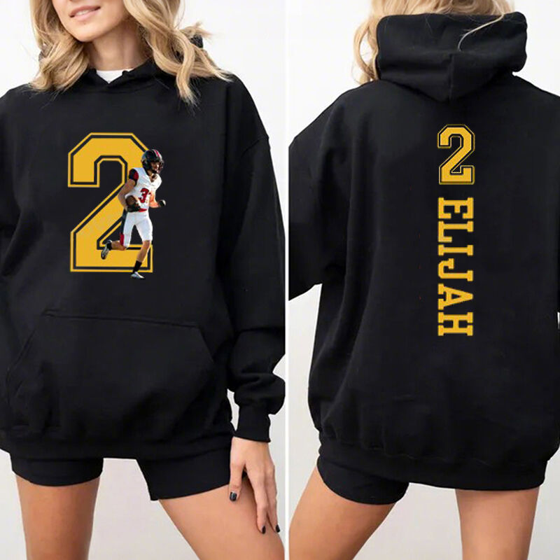 Personalized Hoodie Custom Photo with Your Number and Name Design Unique Gift for Sports Lovers