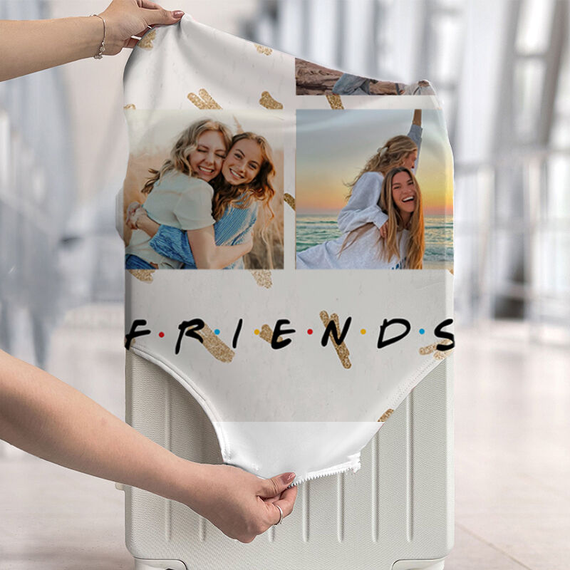 Personalized Luggage Cover Customized Photo Fun Gift for Best Friend