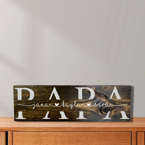 Personalized Name Wooden Plaque Creative Gift for Papa