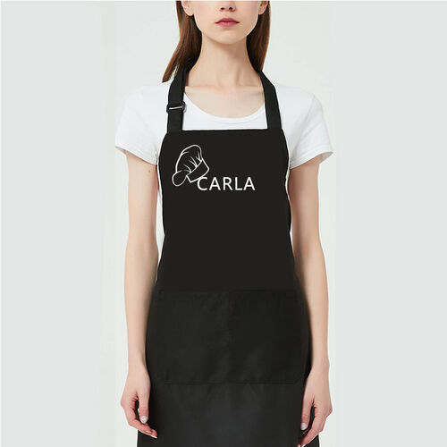 Personalized Name Apron with Chef Hat Pattern for Family