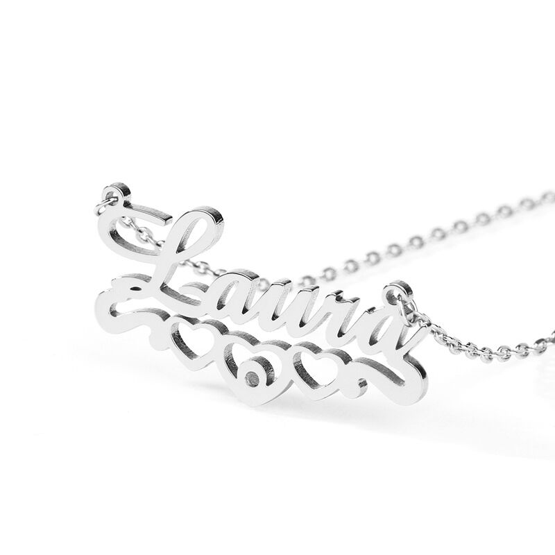 "I Will Always Stand by You" Heart Name Necklace with Birthstone