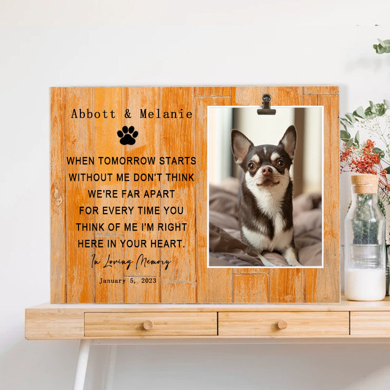 Personalized Remembrance Picture Frame Pet Loss Gift for Daughter