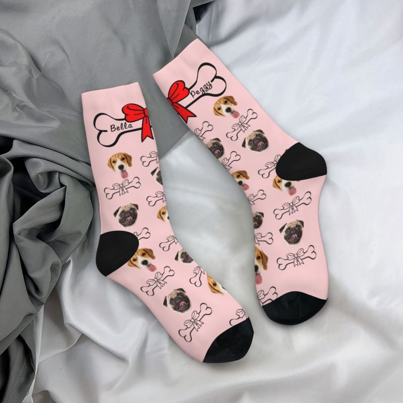 "Bone Gift" Personalized Face Socks are a Gift for Pet Lovers