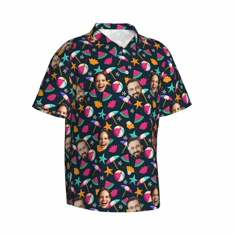 Camisa Hawaiana Personalizada Sombrilla de Playa Ropa de Verano para Hombre