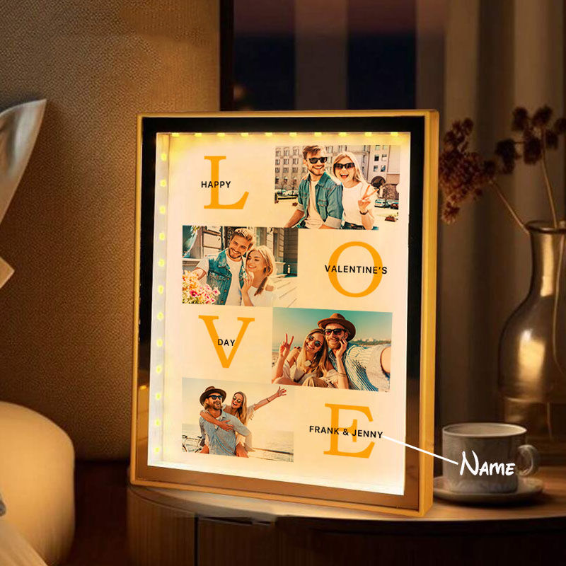 Personalized Picture Mirror Lamp Special Design Gift for Couples