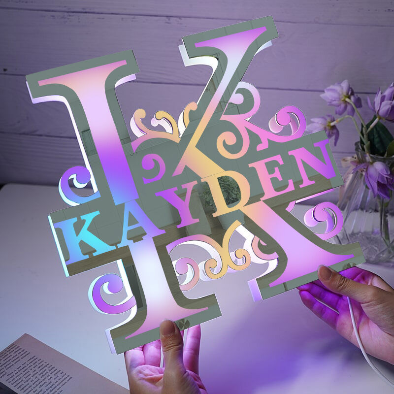 Personalized Mirror Lamp Custom Name And Initials Simple Gift For Him
