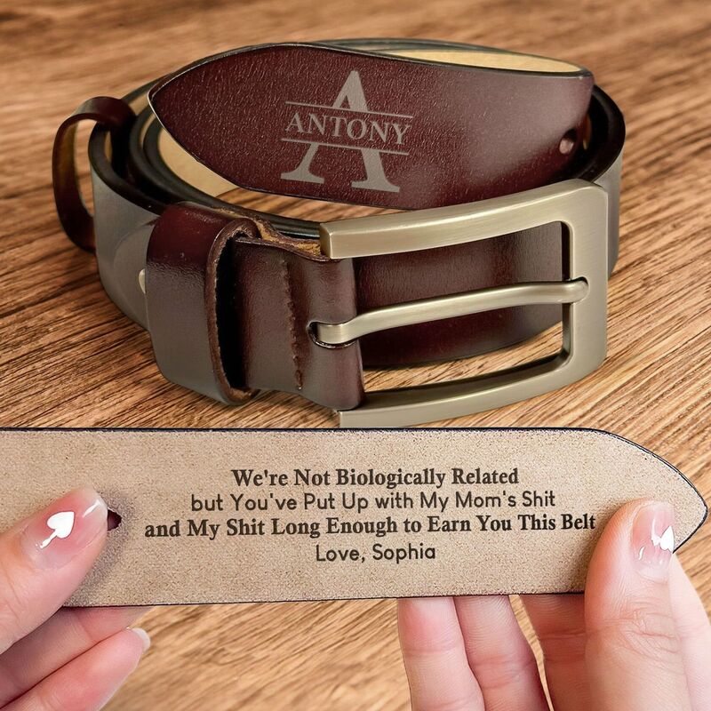 Cinturón de cuero grabado personalizado Regalo único para el Día del Padre para un papá ejemplar