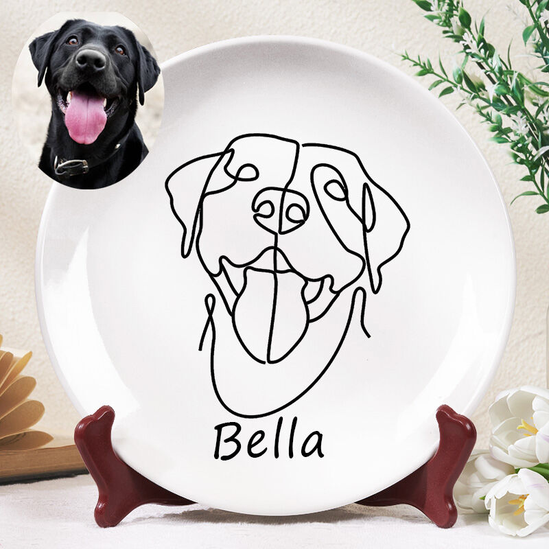 Personalized Picture Plate with Custom Name Lovely Gift for Pet Lover