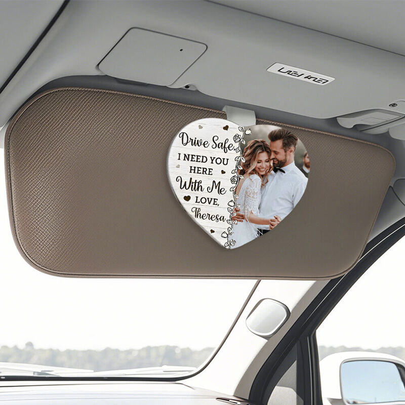 Customized Car Visor Clip Couple Photo Frame Valentine's Day Gift for Lovers