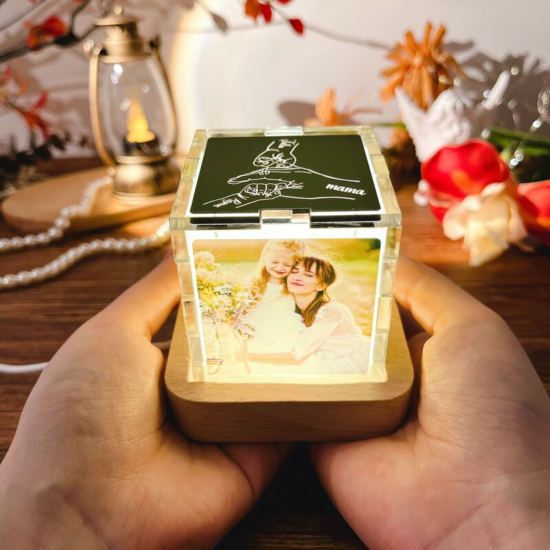 Personalized Name Acrylic Magic Cube Light with Custom Photo Funny Gift for Mother's Day