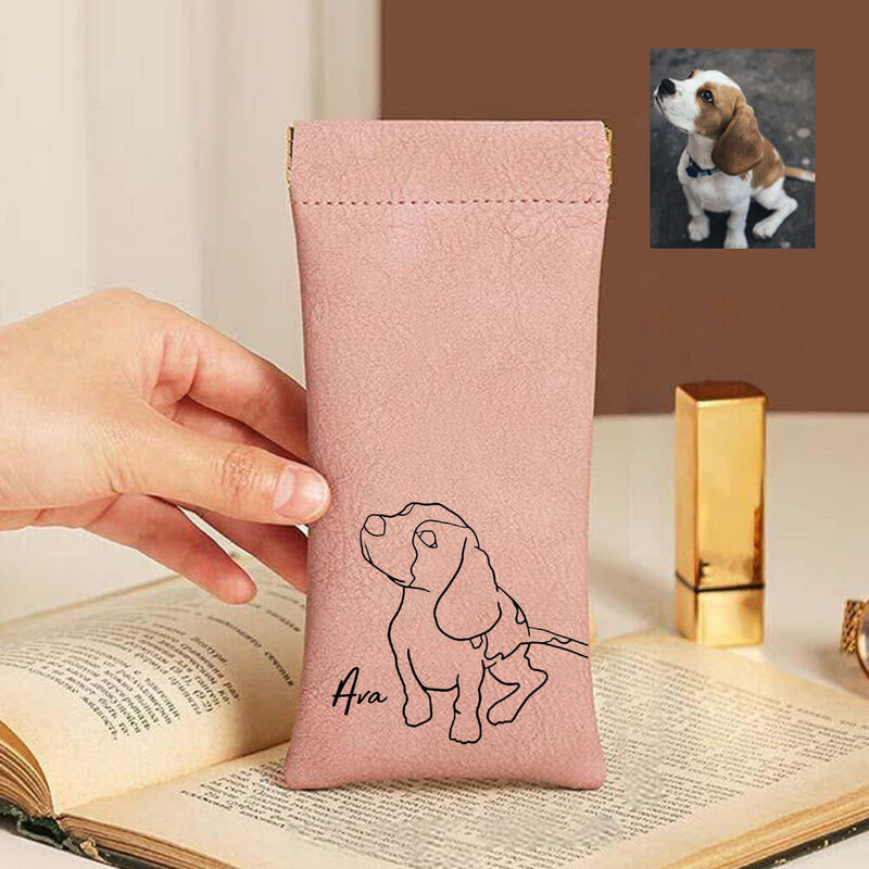 Personalized Glasses Storage Bag Custom Pet Sketch Makeup Brush Bag Gift for Pet Lovers