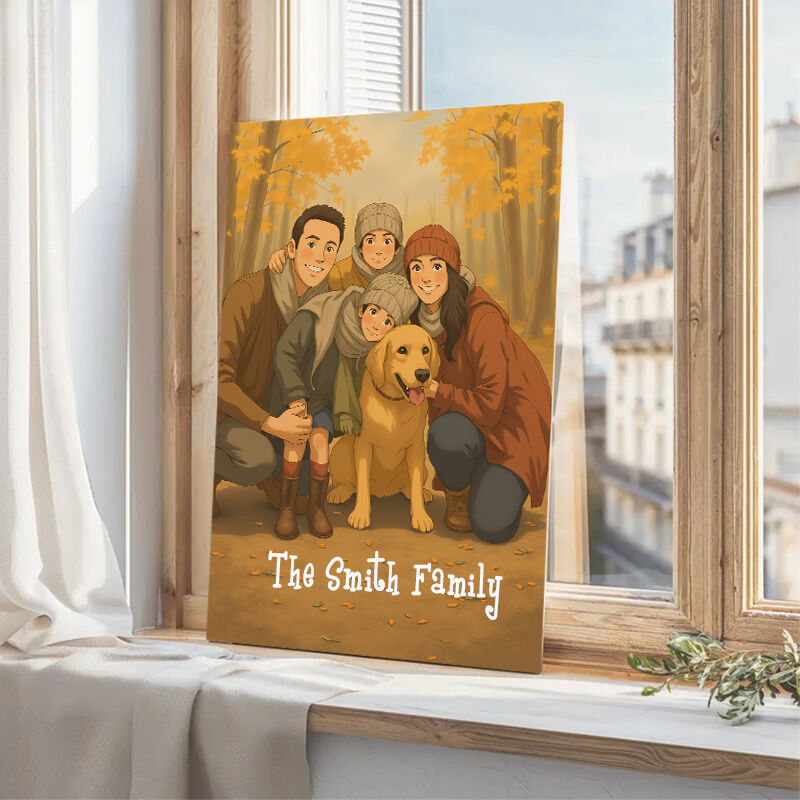 Tableau mural personnalisé en toile avec texte personnalisé Cadeau pour la famille