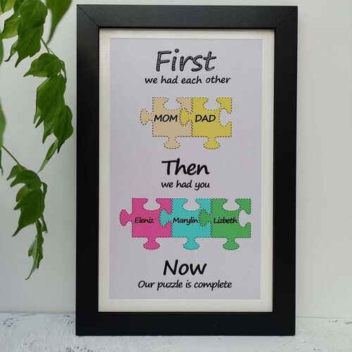 "We Had Each Other" Personalized Mom & Dad Puzzle Pieces Name Sign